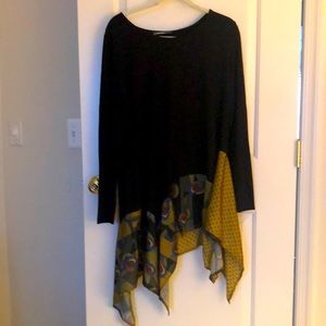 Alembika asymmetrical scarf bottom tunic